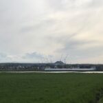 ファイターズ新球場の建設工事の様子と伊藤大海（2021年5月27日；北広島の北海道ボールパーク）