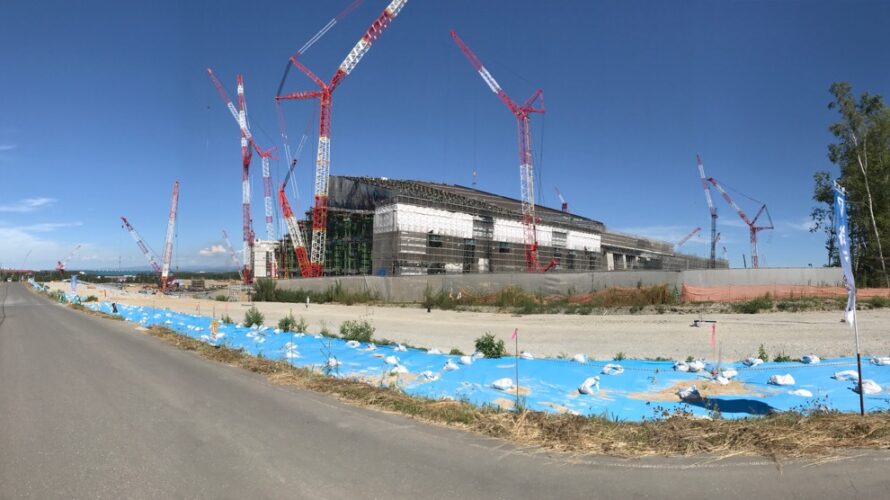 北広島のファイターズ新球場「北海道ボールパーク」の建設工事の様子２０２１/07/31現在