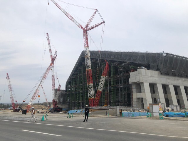 北海道ボールパーク: HOKKAIDO BALLPARK F VILLAGE、ES CON FIELDの建設工事2022/05/07の様子