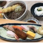お寿司屋さんのランチ、札幌日生ビルの１B「握り寿司 函太郎」でランチ寿司そばセットを食べる