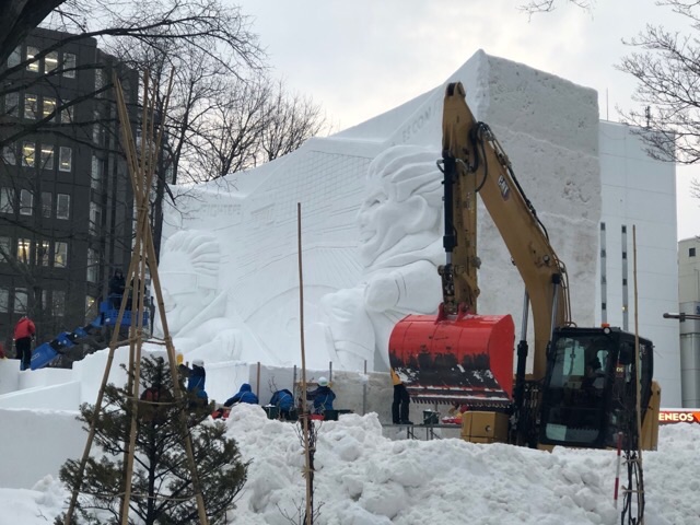 2024年さっぽろ雪まつり大通会場の雪像作り現場を見てくる；2024年2月4日（日）～2月11日（日・祝）開催