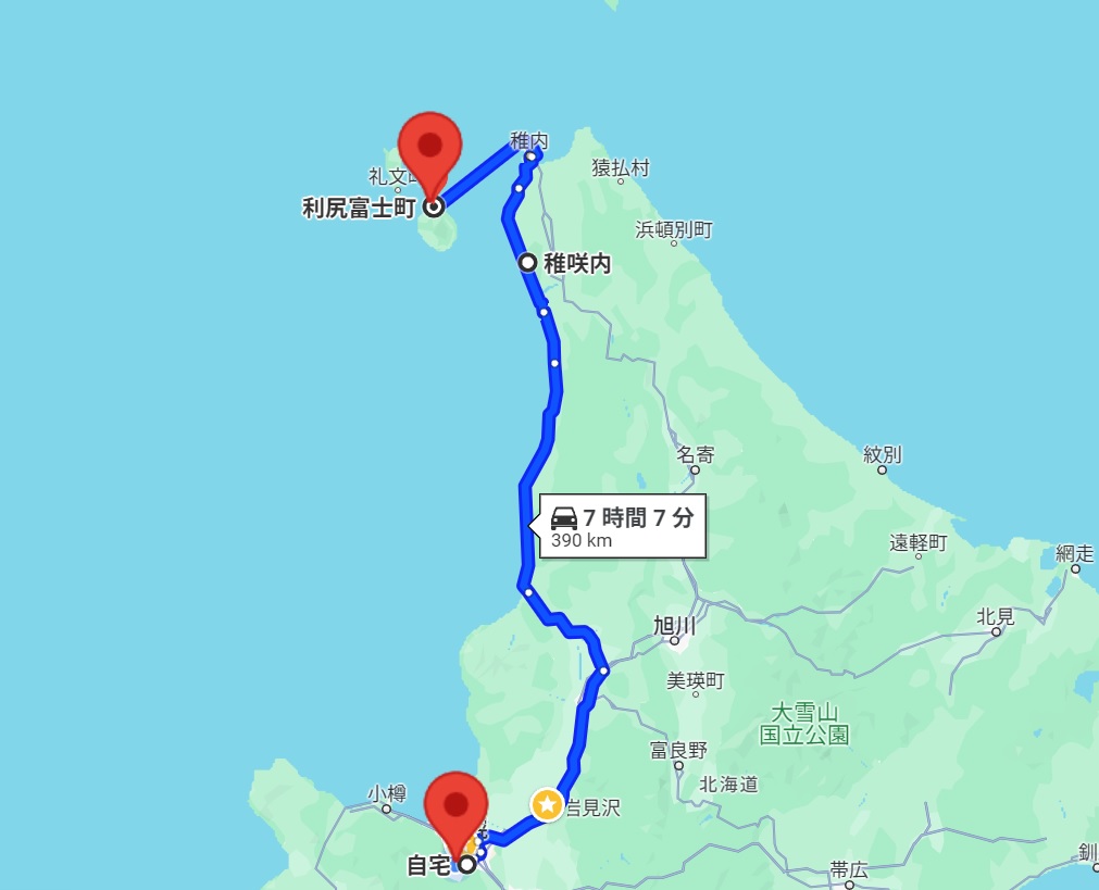 道北の旅経路