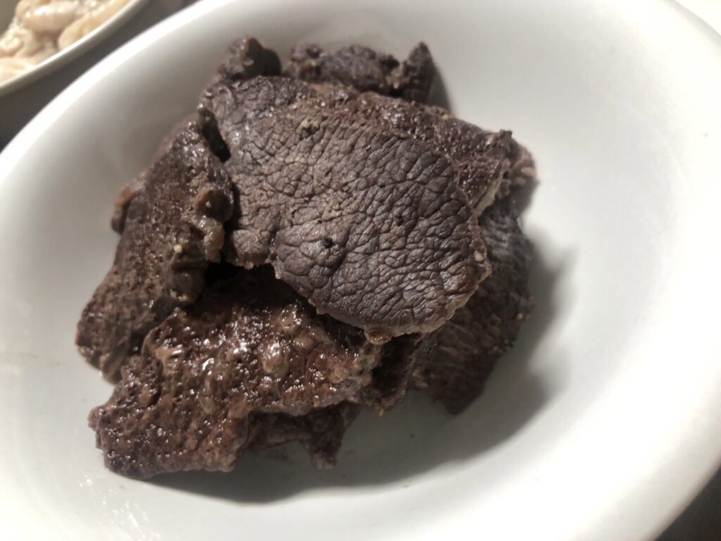 晩ごはん_エゾシカ肉_調理後