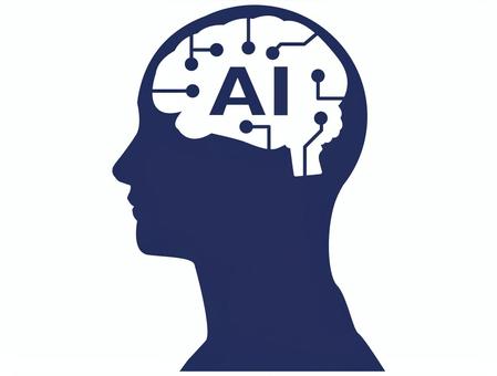 人の脳をAIの見立てた人の首から絵のイラスト