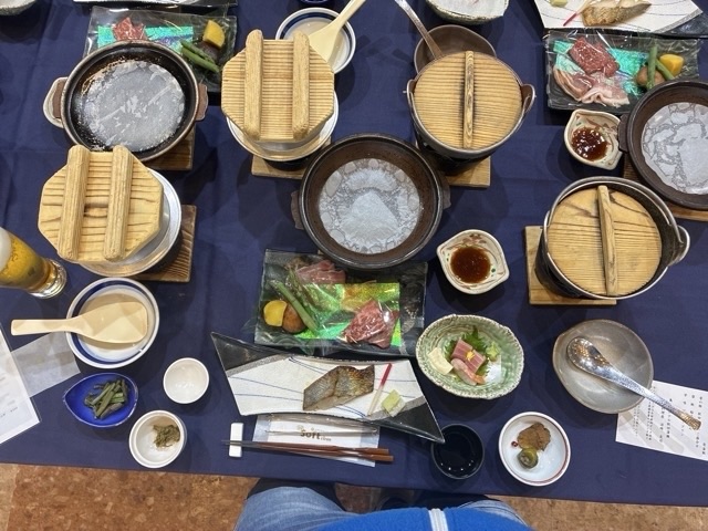 秋田県湯瀬温泉の亀の井ホテル秋田湯瀬の夕食