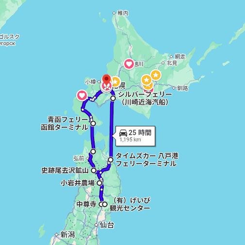 東北の旅Map