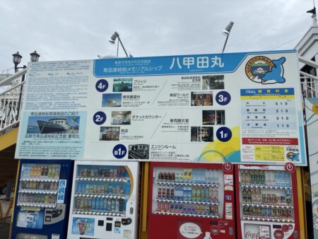 青函連絡船メモリアルシップ八甲田丸の案内看板
