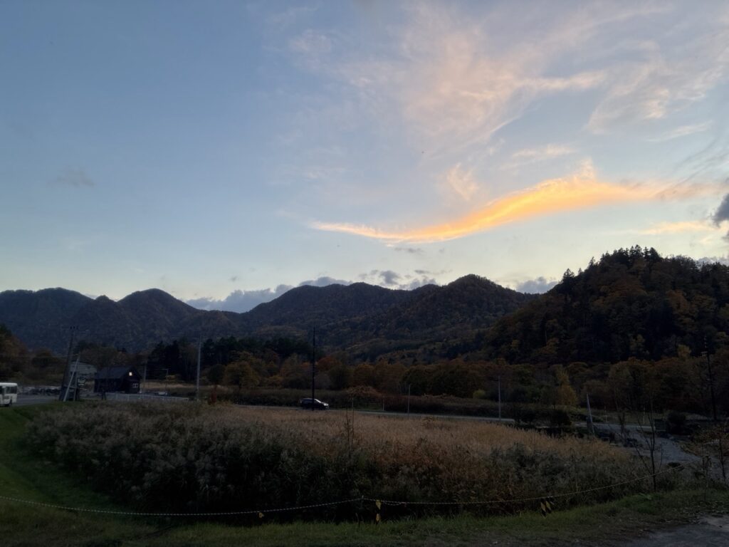 豊平峡温泉からの夕方の空